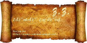 Zámbó Zaránd névjegykártya